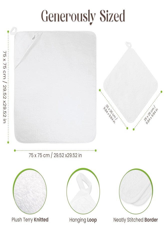 infancie Bamboo Hooded Baby Towels with Washcloths – 1 Hooded Towel (29x29 inches) & 1 Washcloth (9x9 inches) – Ultra Soft, Absorbent & Cozy Bath Towels Set for Newborns and Infants - Image 3